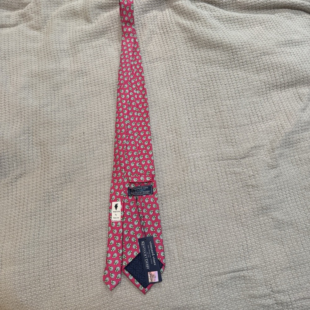 NWT Vineyard Vines Men's Pink Tie Kentucky Derby Mint Julep Churchill Racing